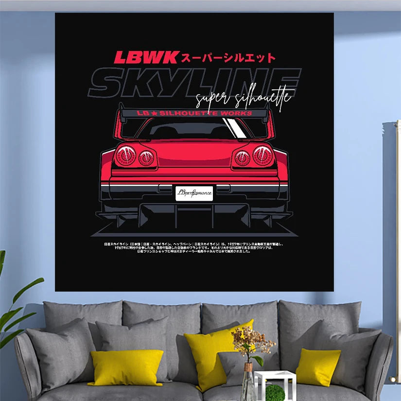 Jdm Racing Tapestry
