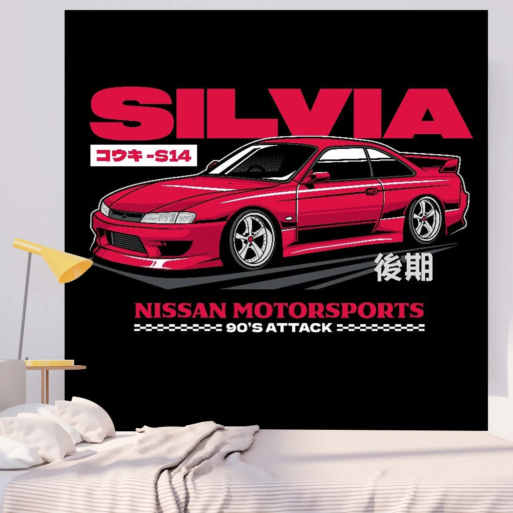 Jdm Racing Tapestry