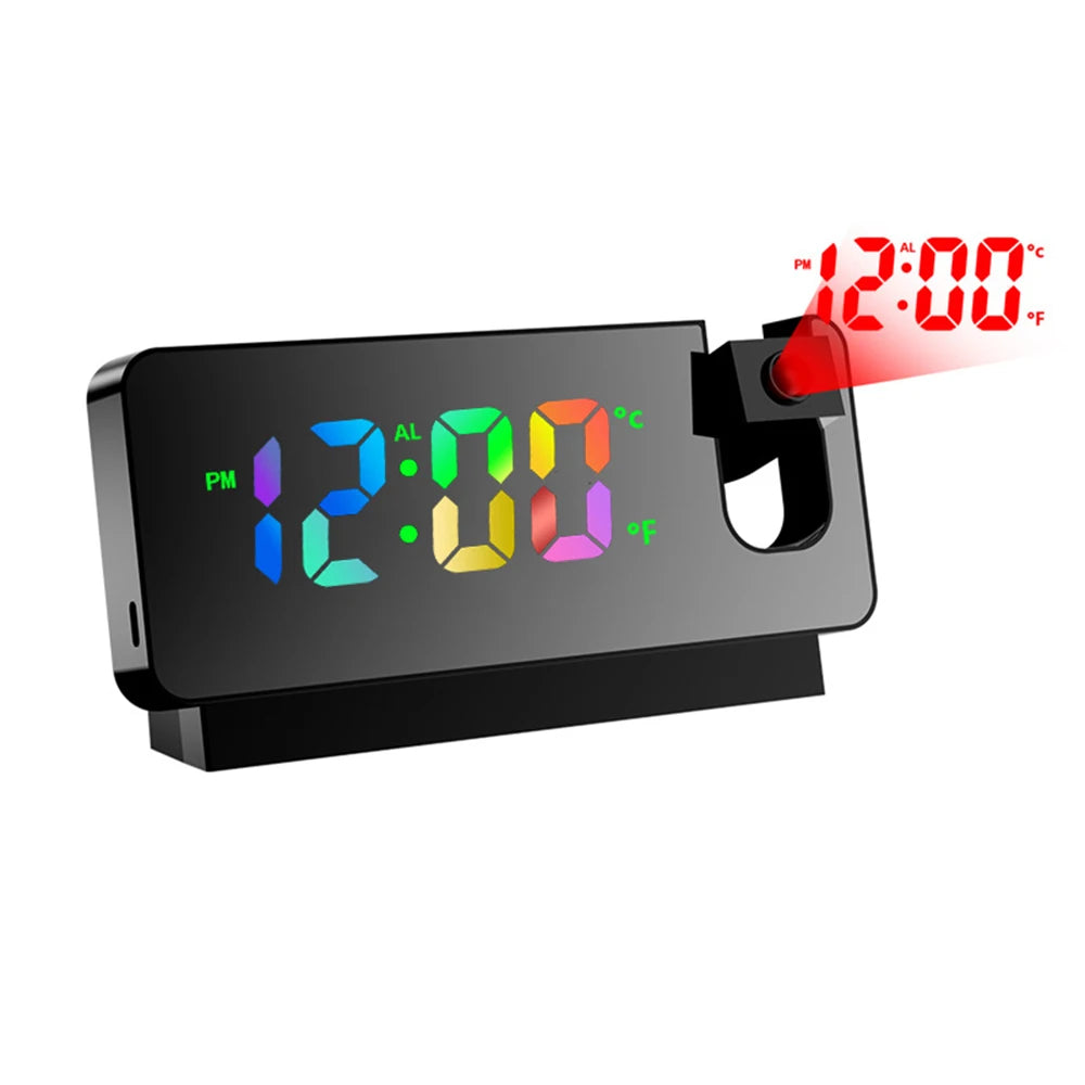 180° Rotation LED Digital Projection Alarm Clock