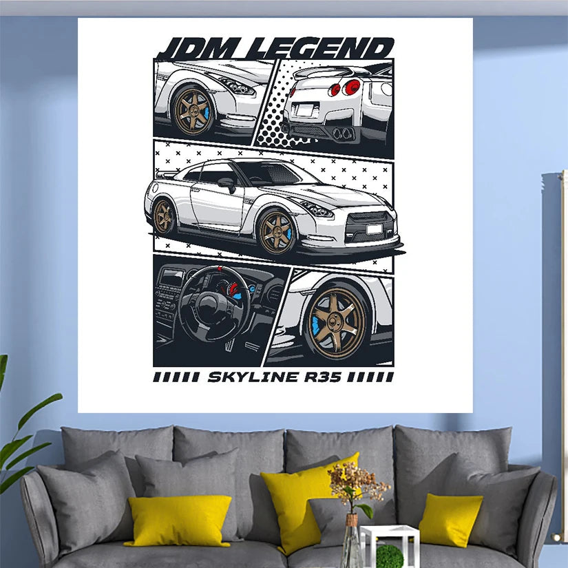 Jdm Racing Tapestry