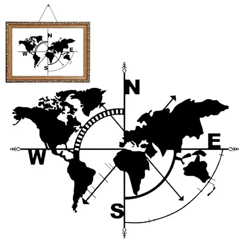 Metal World Map Wall Art