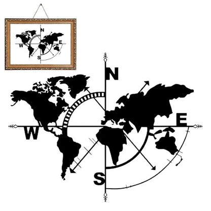 Metal World Map Wall Art