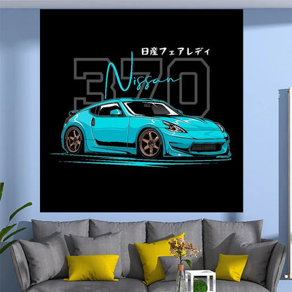 Jdm Racing Tapestry