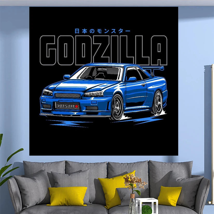 Jdm Racing Tapestry