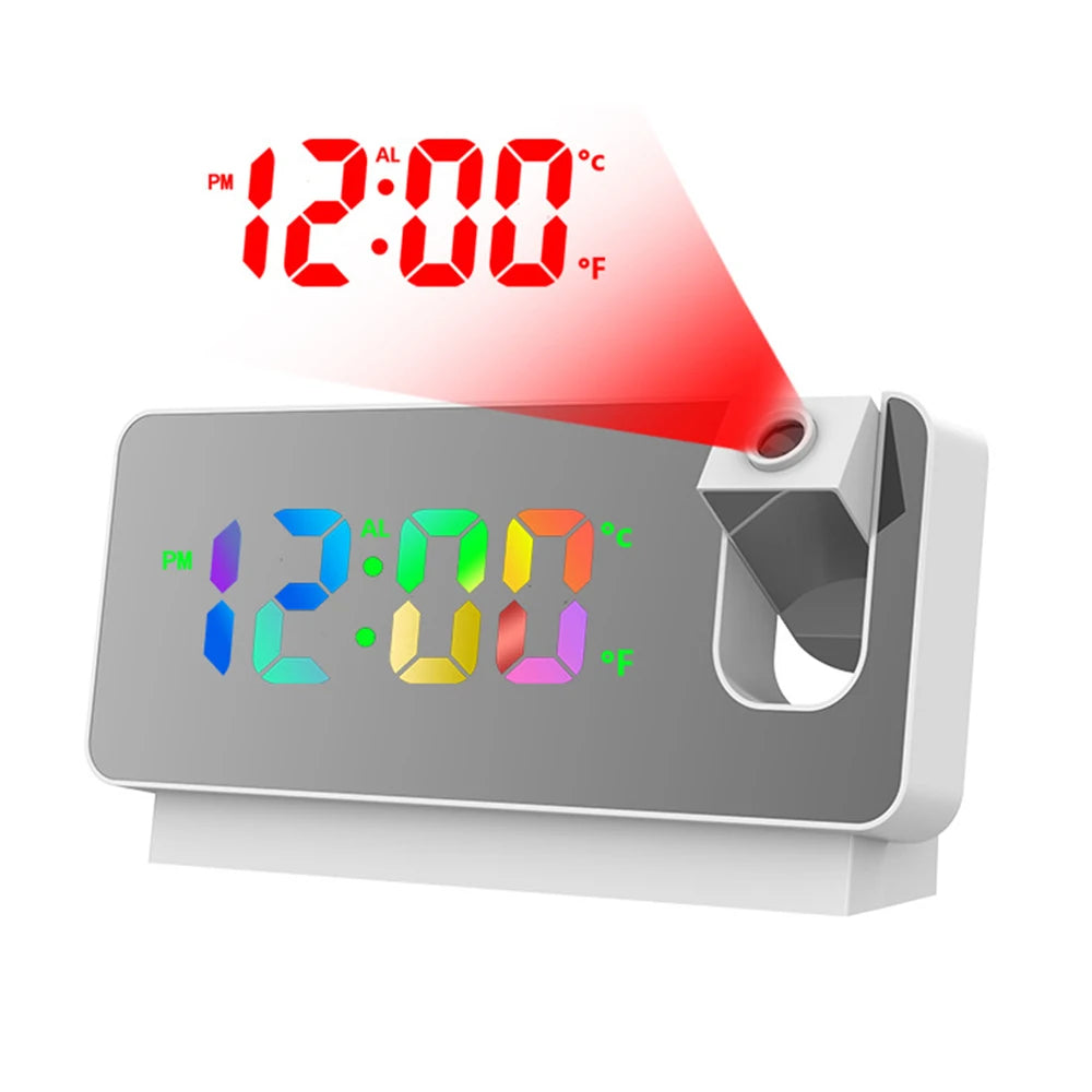 180° Rotation LED Digital Projection Alarm Clock